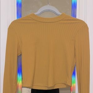 yellow ribbed crop top